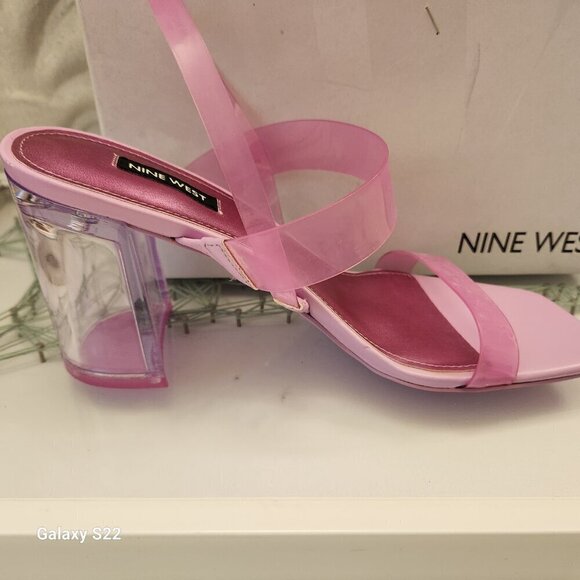 Nine West Pink "Tenia" Heeled Sandals. NIB. Size 10 - Picture 5 of 12